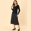 Allegra K Women's Sweetheart Neck Satin Long Sleeve Elegant Casual Work Blouse - 3 of 4