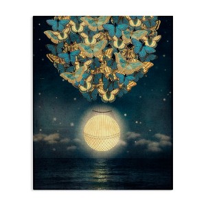 Stupell Industries Lunar Butterfly Hot Air Balloon Surreal Ocean Sky Canvas Wall Art - 1 of 4