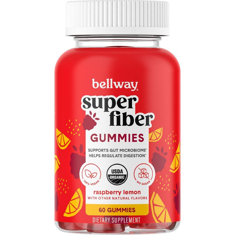 Bellway Super Fiber Digestive Gummies - Raspberry Lemon - 60ct, 1 of 5