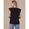 INSPIRE CHIC Women's Lace Hollow-Out Summer Causal Cap Sleeve V Neck Blouses - 3 of 4