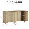 Modern Sideboard Buffet Cabinet, Farmhouse Fluted Doors Kitchen Storage Cabinet with Adjustable Shelves - 3 of 4