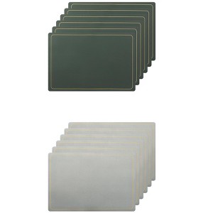 Unique Bargains Dining Room Heat Resistant Modern Faux Leather Placemats 18" x 12" 12 Pcs - 1 of 4