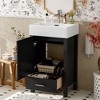 Kumasinova 20" Bathroom Vanity,Vanity with Ceramic Sink,Frosted Door,Soft Close Drawer,Freestanding Storage Cabinet with 110LB Capacity for Bathroom - 2 of 4