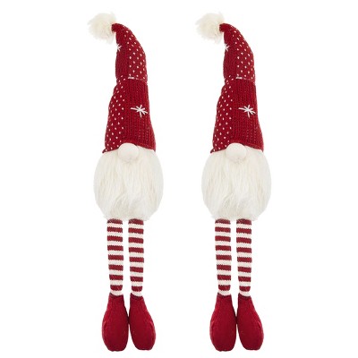 FURNIinspire Decorative Objects 2pcs Christmas Gnomes Decorations, Holiday Table Home Ornaments For Home, Office, Party, Red, 4.3"*4.7"*20.1"
