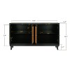 Handcrafted Rattan Sideboard Buffet Cabinet, 60'' Modern Farmhouse Storage Console with 4 Doors, Adjustable Shelves for Living Room - 2 of 4