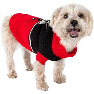 Pet Life (R) Snow Flake Cable-Knit Ribbed Fashion Turtle Neck Dog Sweater - 1 of 4