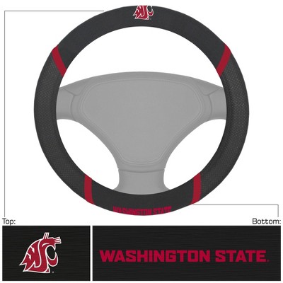 NCAA Washington State Cougars University Embroidered Steering Wheel Cover