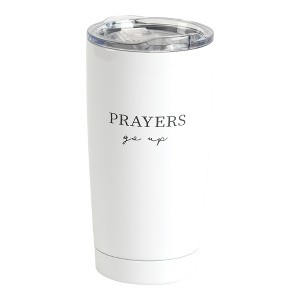 Dicksons SSTUMW-78 Black White 20 Ounce Stainless Steel Travel Tumbler Mug with Lid Mug with Lid, Prayers Go Up Blessings Come Down - 1 of 4