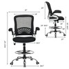 Costway Mesh Drafting Chair Mid Back Office Chair Adjustable Height Flip-Up Arm Black - 3 of 4