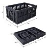Racxily Collapsible Shopping Cart on Wheels, 2-Tier Collapsible Shopping Cart, Functional Collapsible Shopping Carts, for Picnic, Supermarket, Black - 3 of 4