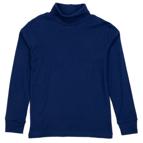 Navy blue cotton turtleneck hotsell