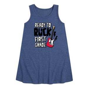 Girls' - Instant Message - Ready To Rock First Grade Graphic Sleeveless Aline Dress - 1 of 4