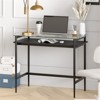 36" Black Bronze Desk with Black Woodgrain Shelf - Henn&Hart - 3 of 4