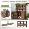 NicBex Outside Potting Bench Table with Multiple Drawers and Open Storage Shelves Farmhouse Garden Work Bench Station Outdoor - 4 of 4