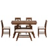 Counter Height Dining Set with Storage Shelf,6 Piece Kitchen Table Set Includes Bench and 4 Chairs-The Pop Home - 3 of 4