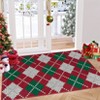 Christmas Plaid Holiday Doormat – Modern, Soft & Machine Washable, Fit for Indoor Home Spaces - 2 of 4