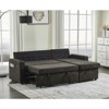 TiramisuBest 3 in 1 Pull Out Couch & L Shaped Sectional Sofa Chenille Convertible Storage Ottoman - 3 of 4
