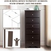 Tangkula 6 Drawers Dresser 53.5" Tall Chest Standing Storage Cabinet with Metal Knobs Wooden Chest of Drawers Brown - 4 of 4