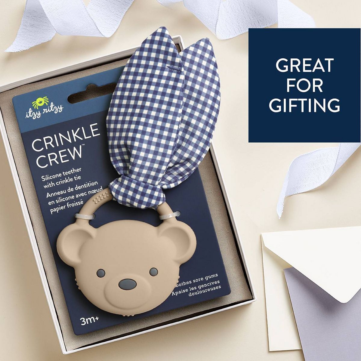 Itzy Ritzy Crinkle Crew Silicone Baby Teether with Crinkle Tie - thumbnail 6