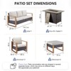 Buenhomino 4 Piece Patio Furniture Set 41in Fire Pit Table Outdoor Furniture Sets Patio Couch Outdoor Chairs 50000 BTU Propane Fire Pit - 3 of 4