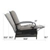 Kozyard Adjustable Outdoor Patio Reclining Lounge Chair with Cushion Extendable Metal Frame for Sunbathing, Reading, Relaxation - 3 of 4