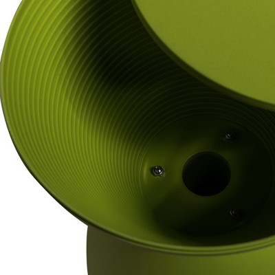 Modern Round Boyd Green Plastic Side Table with Ribbed Leg