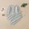 MyKids-Usa Baby Solid Color Knit Romper Combo Striped Graphic Cardigan Sets - 3 of 4