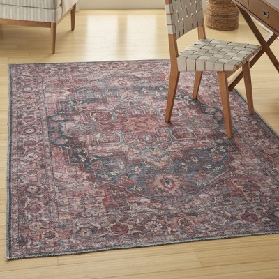 Multicolor Floral Cotton Chenille 5' x 7' Area Rug