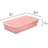 Sterilite 56 Qt Wheeled Under Bed Storage Container Plastic Bin, Blush, 4 Pack - 2 of 4