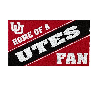 Evergreen Home of a Fan University of Utah28" x 16" Woven PVC Indoor Outdoor Doormat