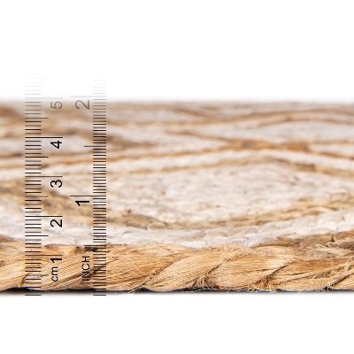 Handmade Ivory and Brown Geometric Cotton Area Rug