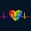 Adult Design By Humans Rainbow Heartbeat Pride By corndesign Tank Top - 2 of 2