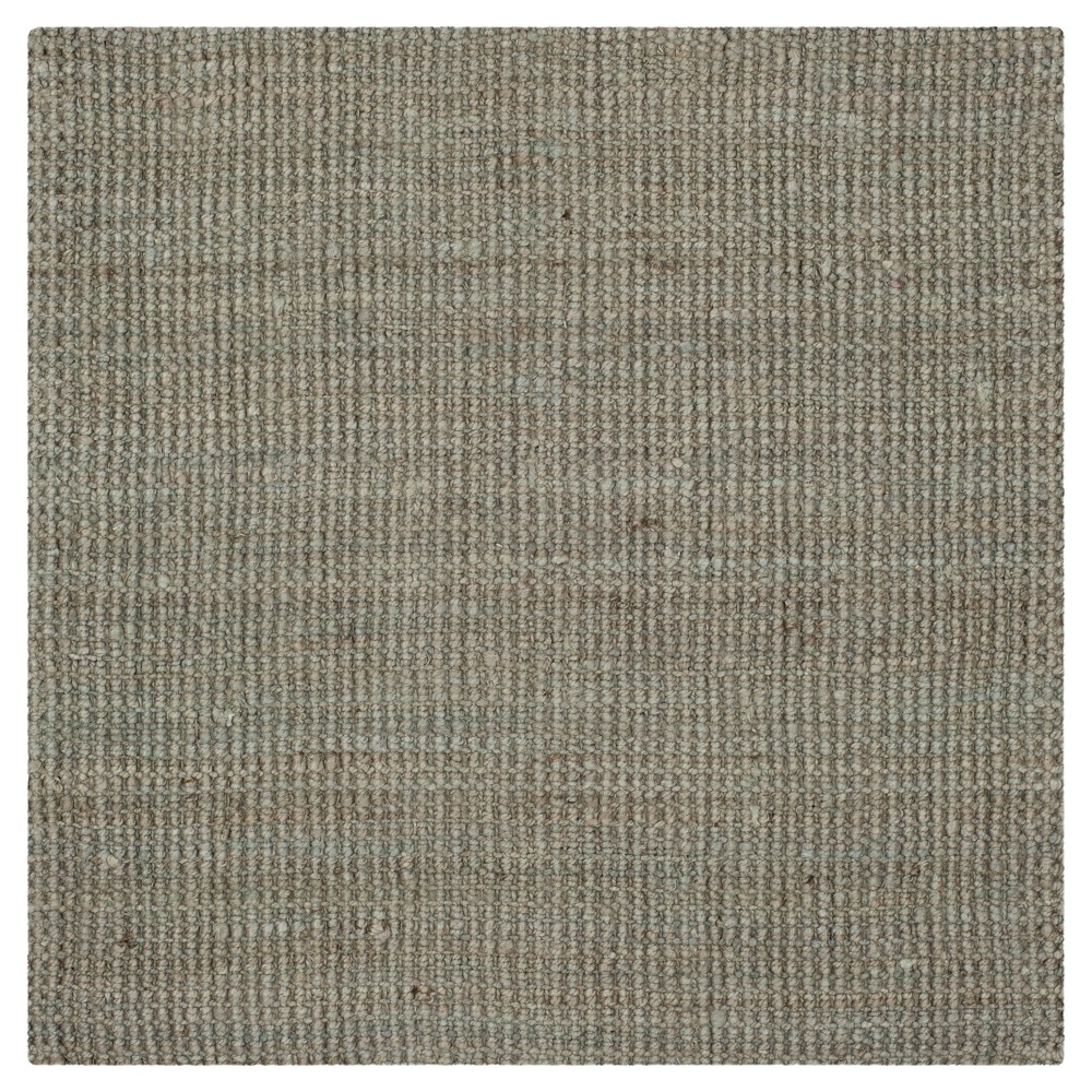 Gray Solid Loomed Square Area Rug 5'x5' - Safavieh