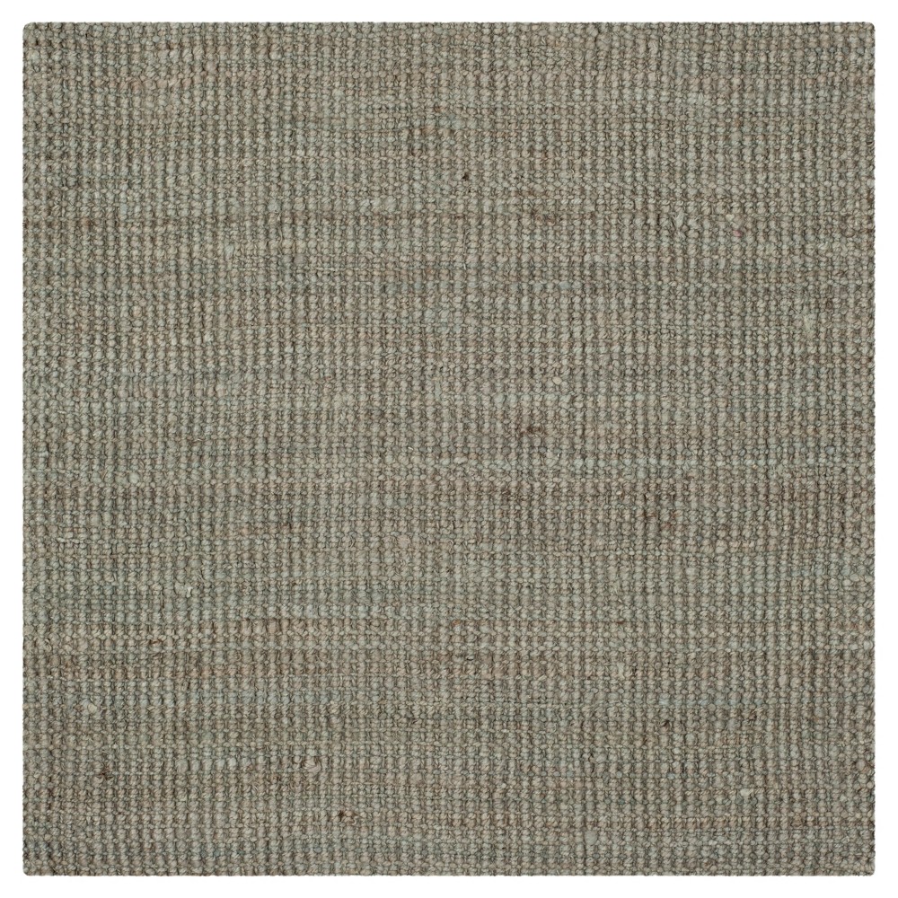 Gray Solid Loomed Square Area Rug 5'x5' - Safavieh