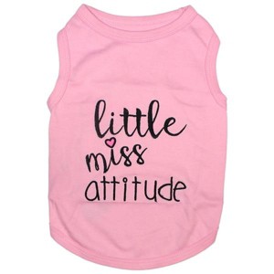 Parisian Pet 'Little Miss Attitude' Pet Shirt - Cute Dog & Cat Shirt, Pink - 1 of 3