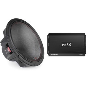 MTX TERMINATOR 1000-Watt RMS 1Ω Mono Block Class D Amplifier and MTX Audio 7515-22 75-Series 15" 750W RMS Dual 2-Ohm Subwoofer - 1 of 4