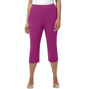 Catherines Women's Plus Size Petite Suprema Capri (With Pockets) - 1 of 4