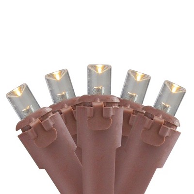 Brite Star 150ct LED Wide Angle Christmas Lights White - 45.5' Brown Wire