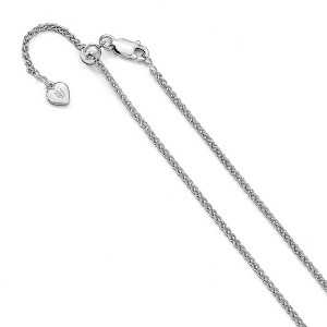 Black Bow Jewelry 1.6mm Sterling Silver Adjustable Spiga Chain Necklace - 1 of 4