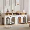 Double Dog Crate Furniture 71" Dog Kennel Furniture for 2 Medium Dogs, Heavy Duty Dogs Cage XL Dogs House Indoor with 3 Storage Shelves - 4 of 4