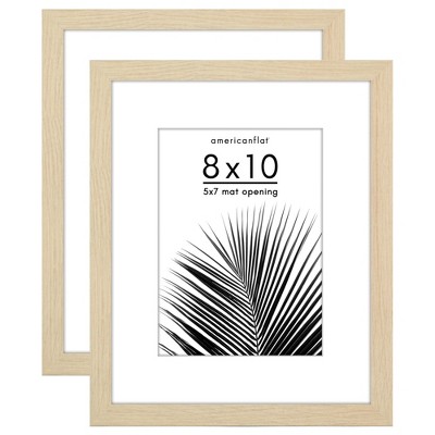 Americanflat 2 Pack of Picture Frames with Mat - Plexiglass Cover