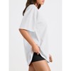 Oversized Tops for Women Summer T Shirts Plus Size Workout Tops Short Sleeve Crewneck Tunic Blouses Beach Vacation Gym - 3 of 4