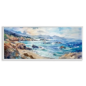 Stupell Industries Blue Toned Beach Edge Framed Giclee Art - 1 of 4