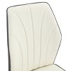GlasFlength Accent Chairs Contemporary Minimalist Splicing Design Ergonomic Cushioned Seating Four Chairs For Living Spaces, White, 17.5"*18"*36.6" - 3 of 4
