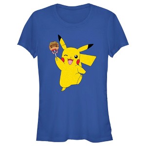 Juniors Womens Pokemon Halloween Pikachu Caramel Apple T-Shirt - 1 of 4
