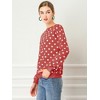 Allegra K Women's Fall Winter Long Sleeve Polka Dots Knitted Pullover Tops - 4 of 4