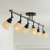 Pro Track Elm Park 6-Head Ceiling Track Light Fixture Kit Spot Light Directional Brown Bronze Finish Amber Glass Western Kitchen Bathroom 57 1/2" Wide - 2 of 4