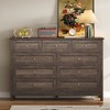 Sapphtopaz Modern Rustic Dresser with 9 Drawers Farmhouse Closet Organizers and Storage with Silver Handle Wood Closet for Bedroom, Entryway - 4 of 4