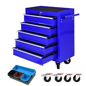Rolling Tool Chest, 5-Drawer Rolling Tool Box with Interlock System and Wheels for Garage, Warehouse, Workshop, Repair Shop - 1 of 4