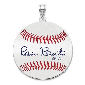 Black Bow Jewelry Sterling Silver Robin Roberts Signature LG Enamel Baseball Pendant - 1 of 4